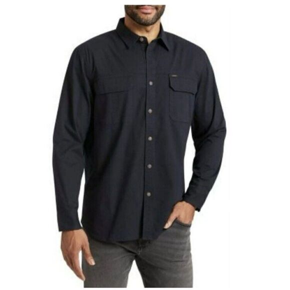 Lee Men's Premium Select Classic Fit Canvas Utility Button Down Shirt - Picture 1 of 4
